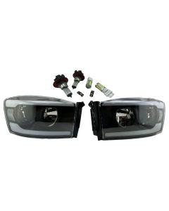 Black Driving LED Tube Head Lights Lamps LS RS FITS 2006-2009 Ram 1500 2500 3500