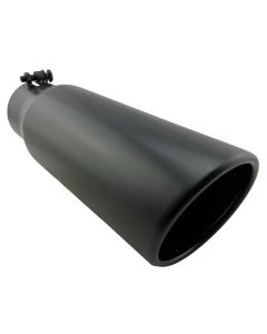 Diesel Black Steel Bolt On Exhaust Tip 4" Inlet 5" Outlet 15" Long 5.9L 6.0L 6.6