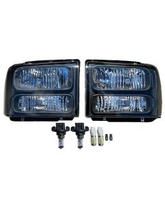 Black Housing w/ Clear Marker HEADLIGHTS FOR 05-07 F250 F350 F450 F550 SUPERDUTY