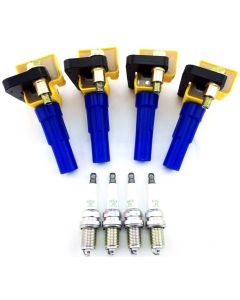 4 IGNITION COIL PACKS for IMPREZA WRX 2002-2005 LEGACY & SPARK PLUGS B4 FORESTER