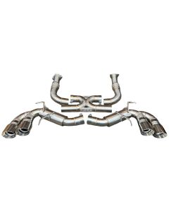3" Dual Polished Quad Tip Stainless Exhaust System for 2020+ Corvette C8 6.2L V8