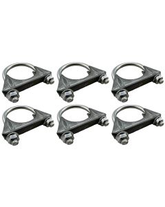 6 Pack 2" Exhaust U Bolt Clamps Steel 51MM ID for Muffler Pipe U Clamp Bracket
