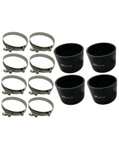 4" TURBO INTAKE INTERCOOLER PIPING SILICONE BOOT COUPLER 4 HOSE & 8 T-BOLT CLAMP