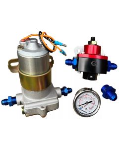 140GPH Low Pressure Carburetor 4-14 PSI Electric Fuel Pump Kit Regulator + Gauge