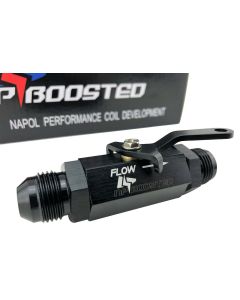 -8AN 8AN AN8 Aluminum Inline Fuel Shut Off Valve Cut Off w/ Cable Lever Black 8
