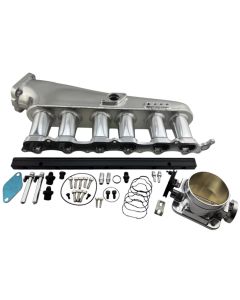 2JZGTE Polished Billet Intake Manifold VVTi 90MM Throttle Body fits Supra Aristo