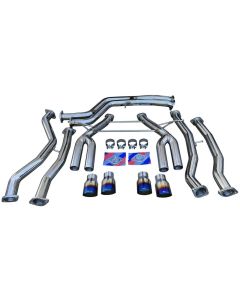 Stainless Steel 3" Upgraded Quad Tip Exhaust for 15-19 M3 F80 M4 F82 F83 S55 3.0