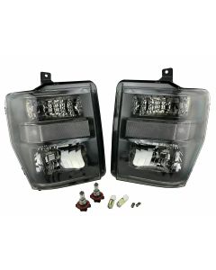Black Housing Headlights Clear Corner Markers for 08-10 F250 F350 F450 SuperDuty