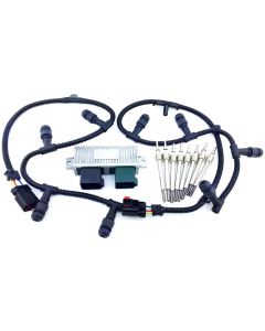 04-10 F250 F350 F-450 E-350 MODULE GPCM 6.0L DIESEL WIRE HARNESS GLOW PLUGS SET