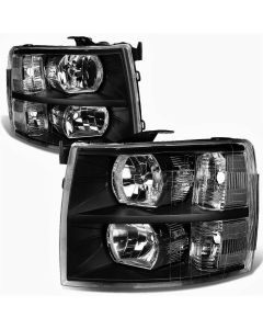 Pair of Headlights Head Lights Lamp Set for 07-14 Chevy Silverado 1500 2500 3500