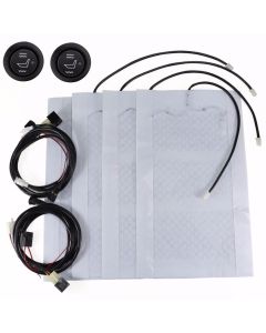2 SEATS 12V UNIVERSAL HEATED SEAT HEATER KIT CARBON FIBER ROUND HI LO SWITCH SET
