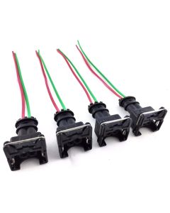 4 RC FUEL INJECTOR CONNECTOR WIRING HARNESS PLUG CLIPS BOSCH EV1 PIGTAIL OBD1 GM