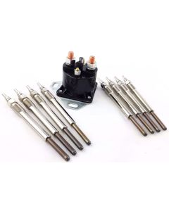 8 FORD POWERSTROKE POWER STROKE 7.3L TURBO DIESEL GLOW PLUGS SET RELAY SOLENOID
