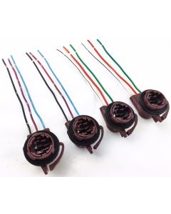 4 PCS 3157 4157 BULB SOCKET BRAKE TURN SIGNAL LIGHT HARNESS WIRE PLUG CONNECTORS