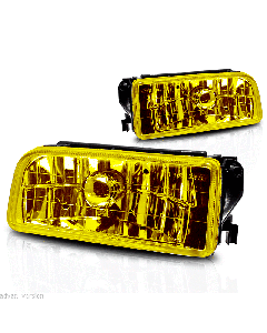 92-99 BMW E36 M3 3 Series Fog Lights Front Bumper Lamps Yellow Glass Lens PAIR