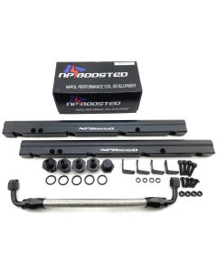 NPBoosted LS1 LS6 Billet Aluminum High Performance / Hi Flow Fuel Rail Kit Black