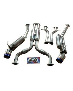 Dual Catback Exhaust Kit Burnt Muffler Tips Stainless Steel for Nissan 370z Z34