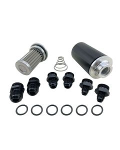 58mm Inline Fuel Filter AN6 AN8 AN10 100 Micron Reusable Element Universal E85