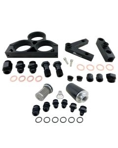 Billet Triple 044 60mm Fuel Pumps + 58mm Filter V Manifold Mounting Bracket Kit