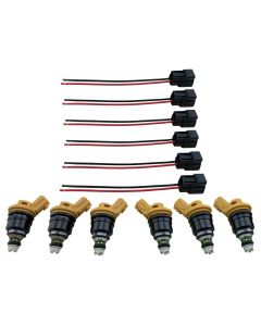 6 Side Feed Fuel Injectors 555cc for Skyline R33 RB25 S13 S14 S15 SR20 300ZX TT