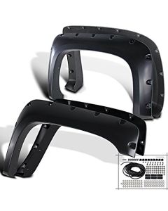 Black Pocket Rivet Fender Flares Fits 2007-2013 Chevy Silverado 1500 2500HD 3500HD