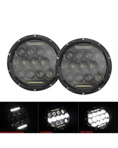 New 2PC 75W 7" LED Headlight H4 H13 DRL HIGH LOW BEAM For JEEP JK Wrangler TJ