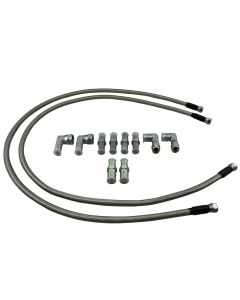 Transmission Cooler Hose SS Braided Lines Fittings TH350 700R4 TH400 54" Length