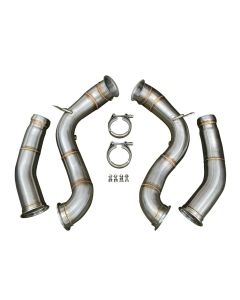 Hi Flow Exhaust Turbo Outlet Downpipes for 15+ C63 C63S AMG W205 C205 M177 4.0L