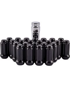 24 Piece Black Spline 14mm x 1.5 Locking Lug Nuts Chevy GMC Trucks 6 Lug Kit Set