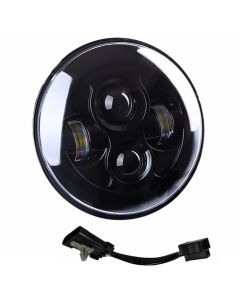 7" Motorcycle Black Projector Daymaker Led Light Bulb Headlight For Harley 7 Led