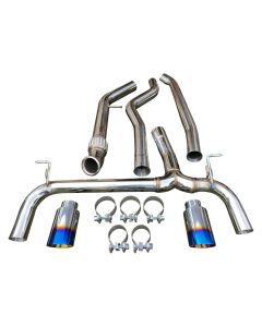 Dual Exhaust w/ Angle Cut Burnt Tips for F30 F32 F36 N55 335i 435i xDrive Turbo