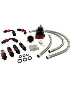 Fuel Pressure Regulator Adjustable FPR Kit Gas Oil 0-100psi Gauge 6AN AN6 Lines