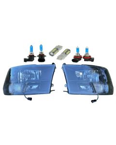 Black Quad Headlights Lamps Head Light Pair for 2009-18 Ram 1500 2500 3500 4500