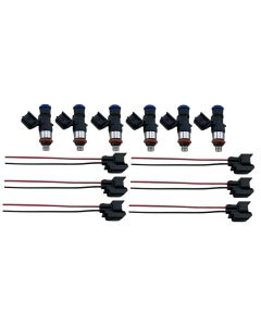 6 - 62LB 650cc N54 N55 Fuel Injectors EV6 Plugs for Aftermarket Intake Manifolds