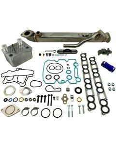 Oil Cooler & Intake Gaskets & Blue Spring FPR for F250 F350 E350 E450 6.0 Diesel