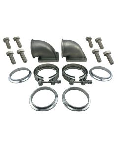 3" Vband 90 Degree Cast Elbow Adapter Flanges + V-Band Clamps Bolts T4 T3 Turbo