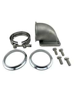 3" Vband 90 Degree Elbow Adapter Flange & Bolts for Exhaust Manifold to T4 + T3