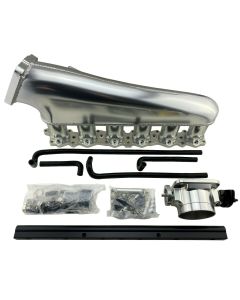 FITS RB26DETT POLISHED INTAKE MANIFOLD FUEL RAIL 90MM THROTTLE BODY 2.6L