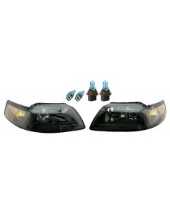 Black Housing Amber Corner HEADLIGHTS LAMPS FITS 99-04 Ford MUSTANG GT Cobra SVT