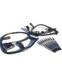 2004 2010 FORD F250 F350 F450 6.0L DIESEL GLOW PLUG WIRE HARNESS KIT GLOW PLUGS SET COMPLETE