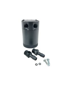 JDM Turbo Universal Compact Baffled 2 Port Oil Catch Can Tank Air Oil Separator