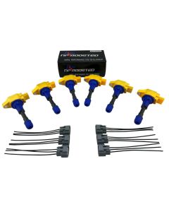 6 PACK R35 GTR IGNITION COILS & WIRES for RB20DET RB25DET RB26DETT 1JZGTE 2JZGTE