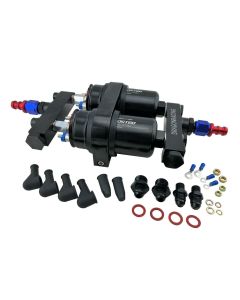 1200HP++ 380LPH EFI HI FLOW FUEL PUMPS & BRACKET KIT + MANIFOLDS 044 BOSCH STYLE