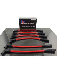 6 Pack Ignition Coil Wire Set 8mm Universal Valve Cover Custom Mounted 12" Long