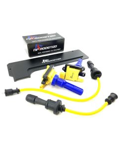 MITSUBISHI LANCER EVOLUTION IGNITION COIL PACKS WIRES SET EVO 4-9 w/ Mid Cover