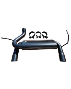 Dual Angle Cut Tip Muffler Exhaust System For 2007-2017 Jeep Wrangler JK 2DR 4DR