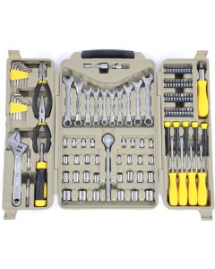 JEGS 123-Piece Tool Set w/ Carry Case - Plier, Socket, Wrench, Screwdriver & Bit Sets