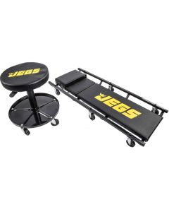 JEGS Creeper and Air Seat Set w/ 3-Position Adjustable Headrest