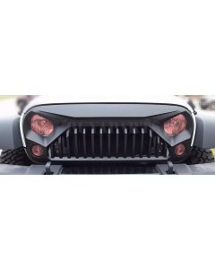 Matt Black Angry Bird Front Grill Cover Guard For 2007-2017 Jeep JK Wrangler